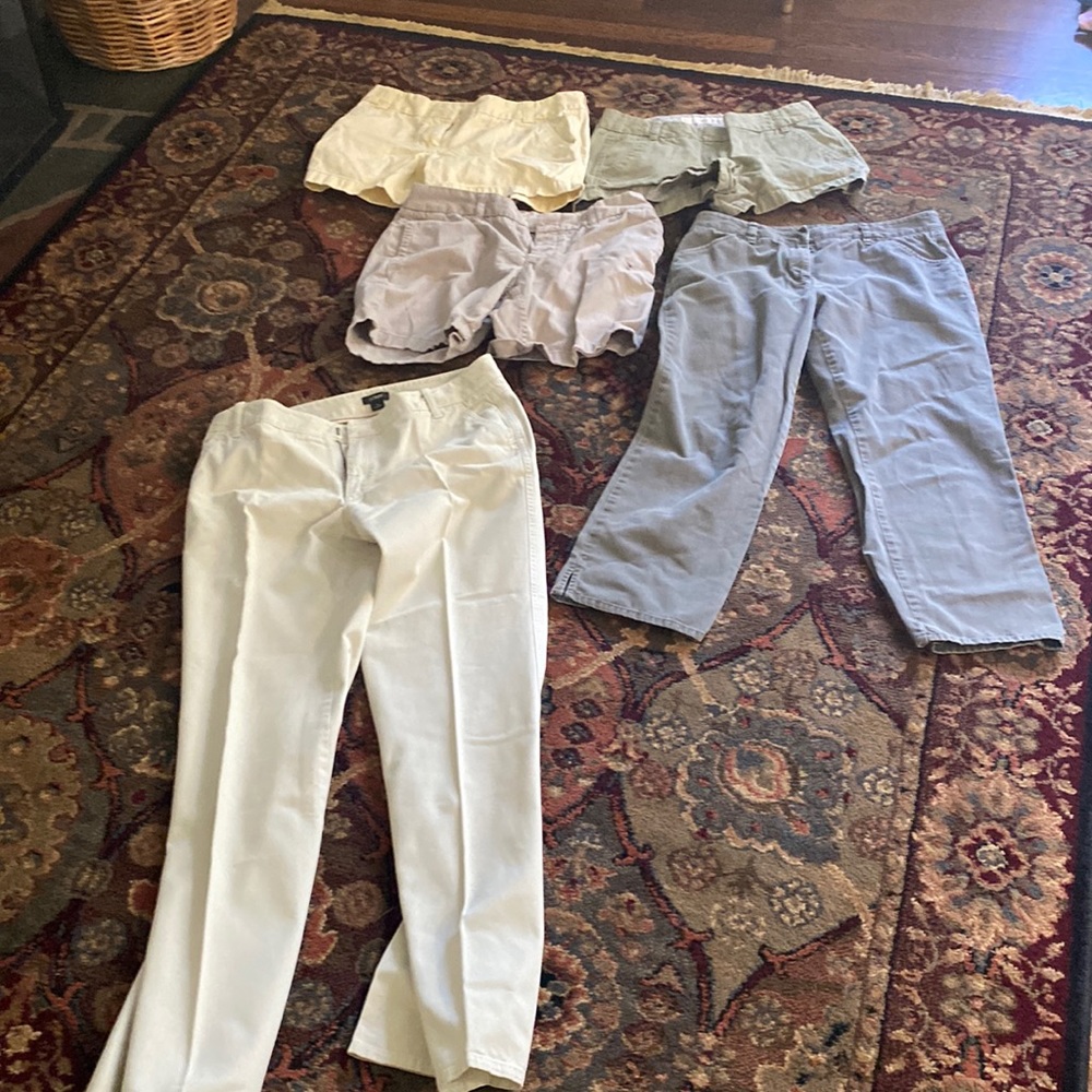 Womens J Crew 3  shorts  and 2 pairs of pants